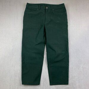Lululemon Men Pants 34x26 Rainforest Green Jeans ABC Crop Pant Relaxed Utilitech